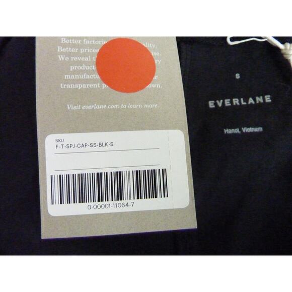 NWT Everlane Cap Sleeve Top S Black Tee - Picture 6 of 6